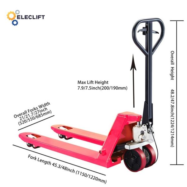Ergonomic Handle Custom Heavy Duty Pallet Jack Powder Coated Galvanized