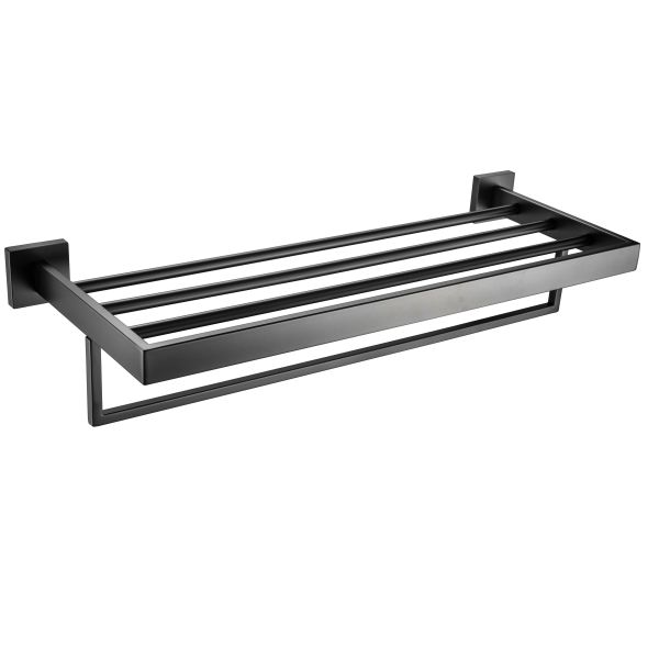 Double towel rack83111B -Square Black&Stainless steel 304&Brush &Bathroom &kitchen&Sanitary