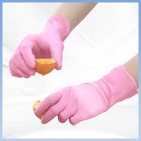 Gants jetables de nitriles résistants chimiques de rose pour le laboratoire