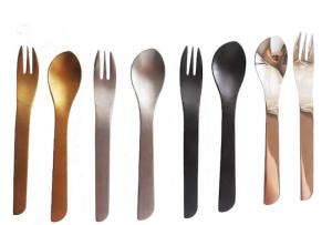 13.6CM 304 Stainless Steel Flatware Sets Frosted 2 Pieces Dessert Cutlery Sets