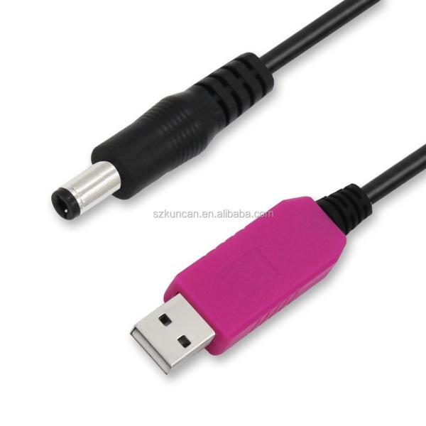 USB A オスコネクタ付き 5V - 12V 昇圧コンバータケーブル