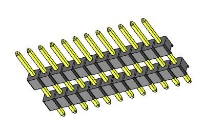 TIPO reto da fileira dupla de Pin Header Connector 2.54mm - 1 *2 PIN To 1*40PIN