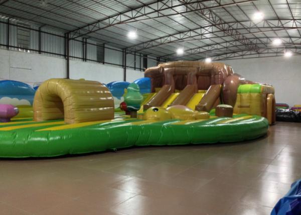 Terra grande do parque de diversões inflável adorável da cidade do divertimento do urso para o bebê do jardim de infância