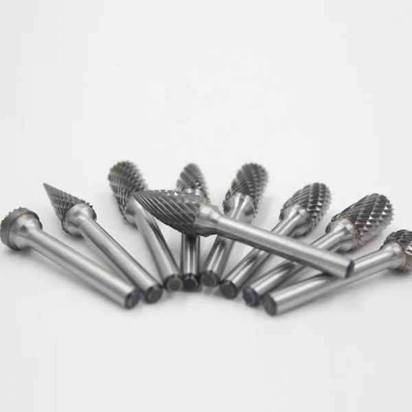 WC CO Particle Tungsten Carbide Rotary Burrs Shank Size 1/8 1/4 Inch 3 6MM Chemical Composition 6 8 Percent Cobalt With WC