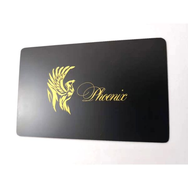 Matte Black CR80 Gold Metal Business Cards With Laser Engraved
