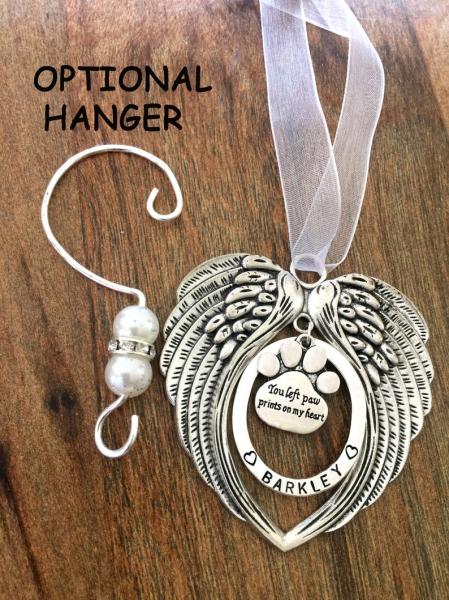 Zinc Alloy Metal Angel Wing Pet Loss Christmas Ornaments For Deceased Pets