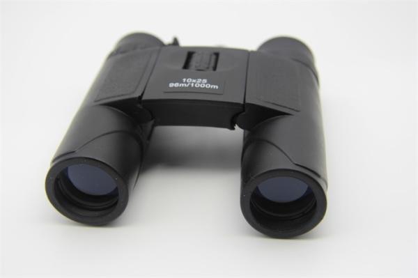 Black Portable Compact Folding Binoculars , Compact Sports Binoculars With Neck Strap