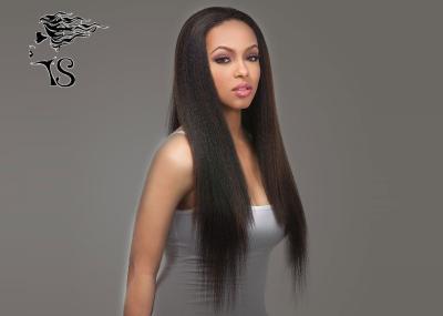 Natural Black Heavy Yaki Straight Human Straight Lace Front Wigs With 100% Brazilian Hair