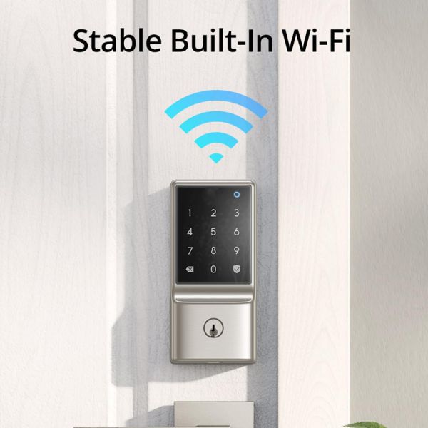 Modern Minimalist Tuya Face Code Hotel Camera Slim Deadbolt Nfc Intelligent Automatic Waterproof System Key Card Outdoor Smart Door Lock