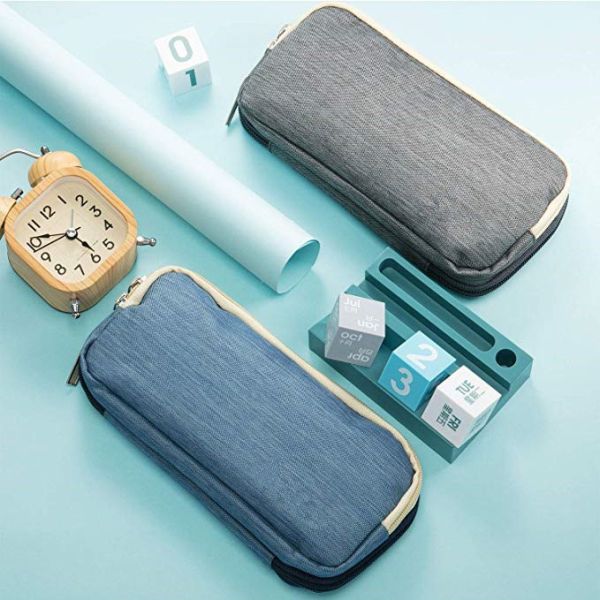 Durable Zip Up Pencil Case With Compartments , Students Stationery Pencil Pouch