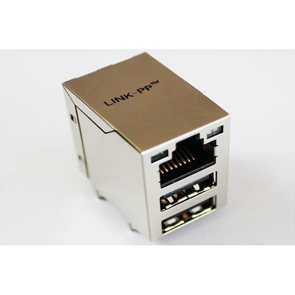 10/100/1000M Ethernet RJ45 USB Magjack , Vertical 10 Pins Connectors RU1-161A9WGF