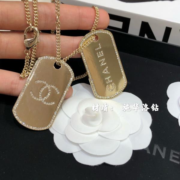 Gold Crystal Square Pendant Necklace Luxury Necklaces With Diamond Chain