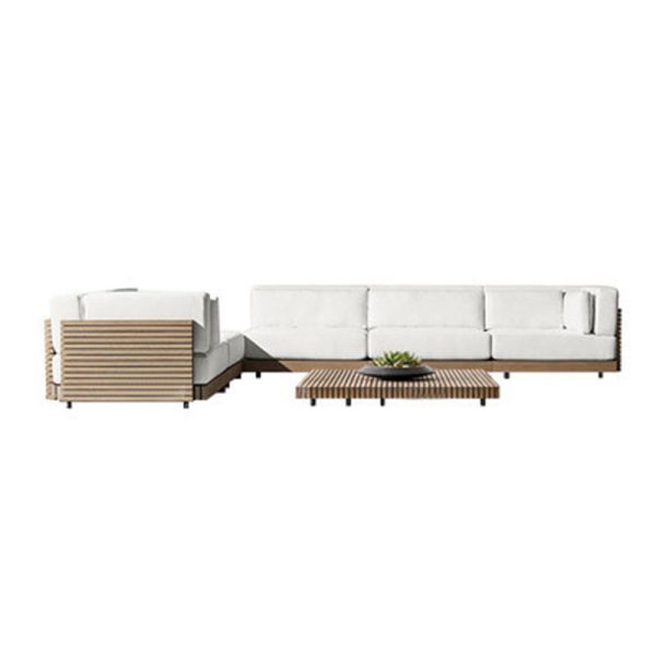 Teak Outdoor Furniture Set Aluminum Patio Furniture Sofa Set Garden Lounge Sofa