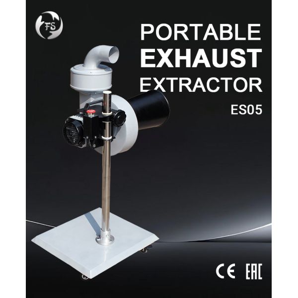 Portable Exhaust Extractor with Activated Carbon Filter Hose Cart Fume Removal System for Garages