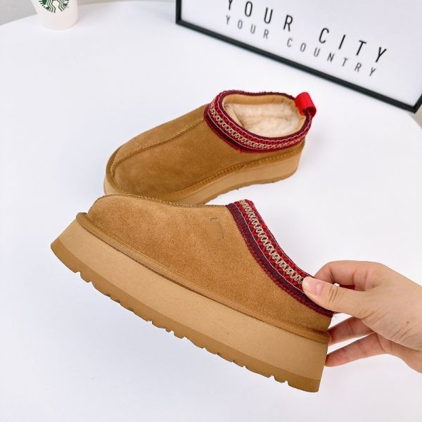 Ethnic Style Thick-Soled Snow Boots For Women Winter New Fur One-Piece Outerwear Fur Slippers