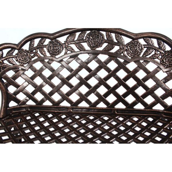 Modern Aluminum Patio Garden Bench Loveseats Park Yard Furniture Decor Cast Aluminum Frame