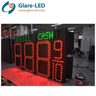 60inch LED Gas Station Digit Sign Cash Credit 8 Level Auto-Dimming By Sensor