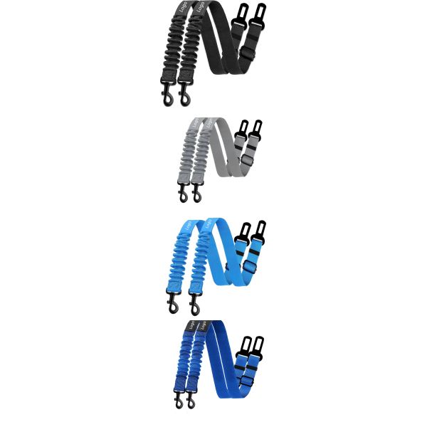 Cinturones de seguridad ajustables para perros con logotipo personalizado, cinturones de seguridad para el coche extensibles para perros