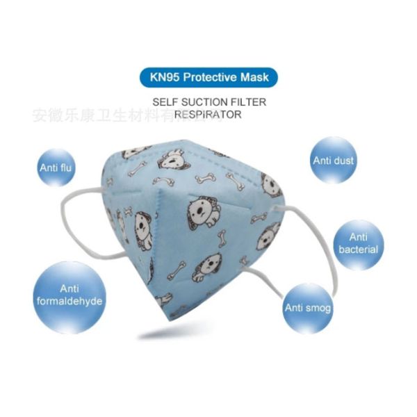 KN95 Children'S Stereo PM 2.5 Filter Mask Thin Breathable Valveless GB2626-2019