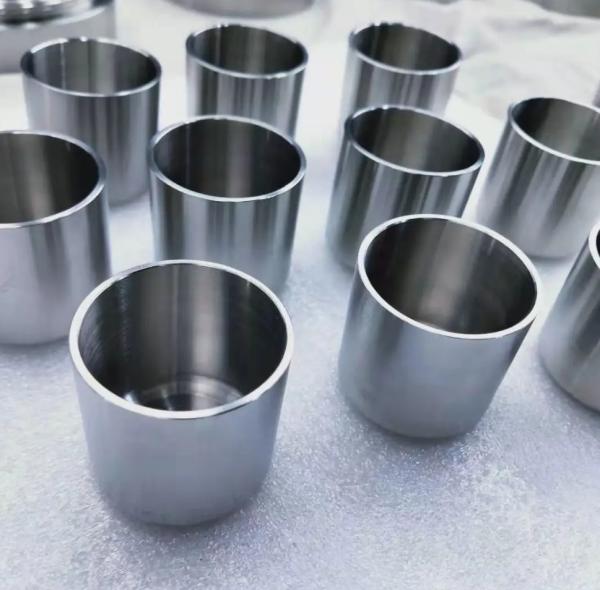 Tantalum Alloy Parts Processing Plant Customized Bright Grey Tantalum Crucible For Melting Process Parts