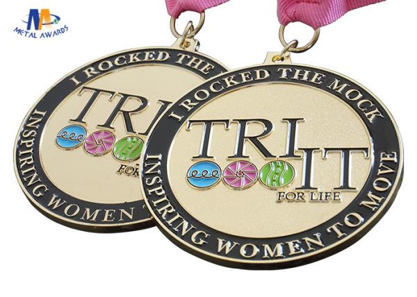 Turtle shell Custom Made Medals Background Sandblast Medallion Shiny Gold Plating With One Color Printing