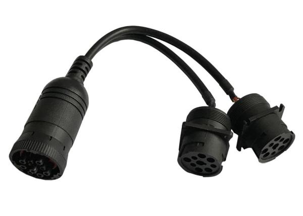 Deutsch 9 Pin J1939 Female to Dual J1939 Male Square Flange Split Y Cable