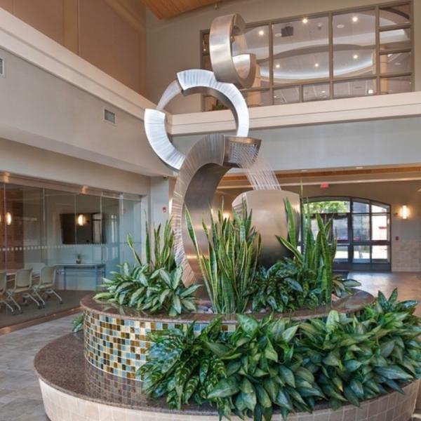 Stainless Steel Abstract Art Fountain Sculpture Metal Garden Sculptures Statues Anti Corrosion