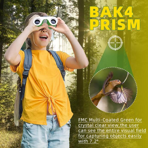 8x21 Toy Jungle Compass Binoculars For Kids Bird Watching Travelling Hiking