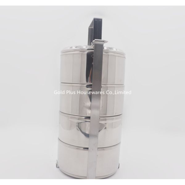 14cm 5 Layers thailand tiffin with handle stainless steel food packaging container
