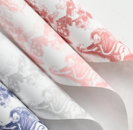 Papier d'emballage de fleurs en papier kraft européen rétro-imprimé