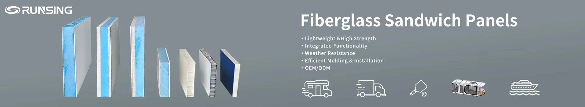 Pvc Foam Sandwich Frp Fiberglass Composite Panels Lightweight High Strength