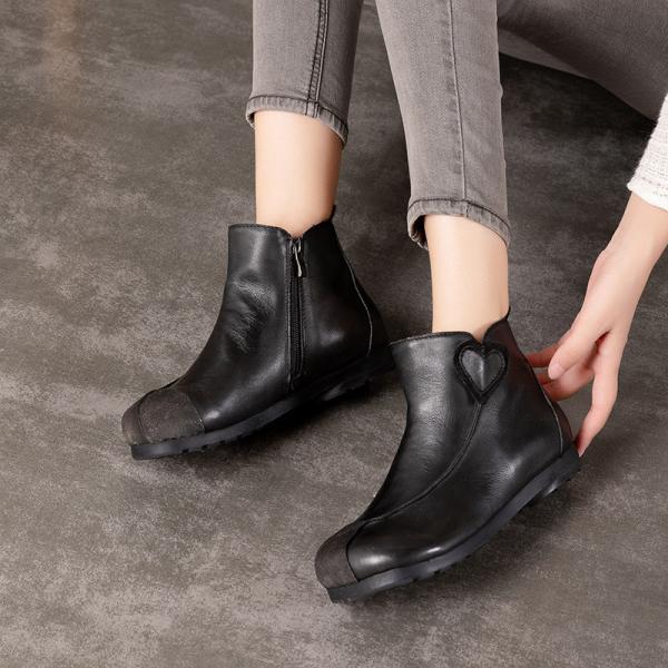 S079 Martin boots women short boots retro handmade leather fashion flat leather boots women