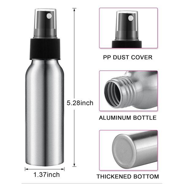 Серебряная алюминиевая бутылка 100ml 200ml 300ml 400ml 500ml брызг насоса