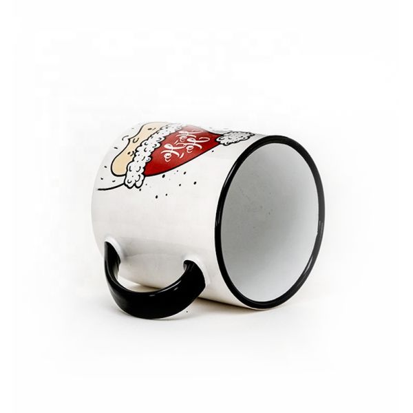 Viaje Blanco de Navidad Cerámica Taza Para la Seda Impresión de pintura a mano a granel de porcelana de Navidad vajilla