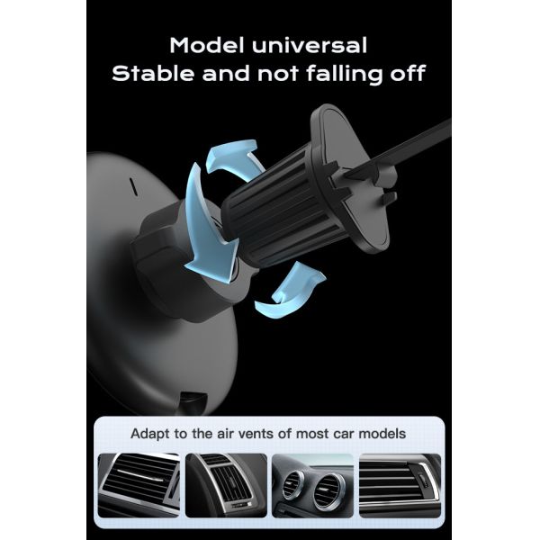 Iphone 15 Pro Max Charger Magnetic Wireless Car Phone Holder With Metal Running Light And Logo Carving Option