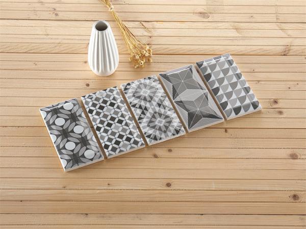 Grey 75x152mm Clay Indoor Wall Tiles for Kitchen Bathroom