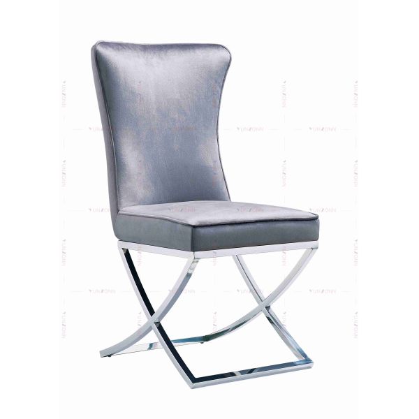 Piernas de acero inoxidables del diseño de lujo de la tela de YUNZONN que cenan la silla