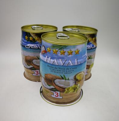CMYK anomalístico Tin Cans para o óleo de coco 400ML com tampa plástica