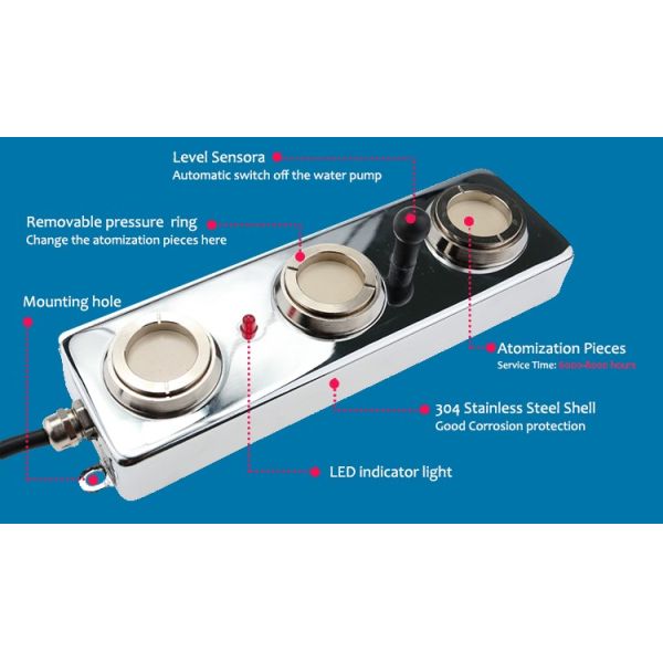 Stainless Steel Ultrasonic Water Mister 1μm To 10μm With Large Volume