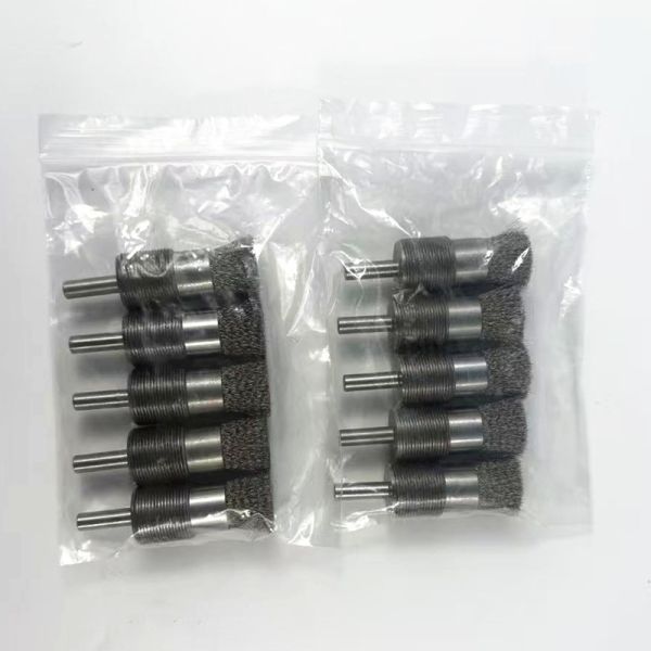 Premium Stainless Steel Crimped Wire End Brush with Shank - Industrial Deburring, Rust & Coating Removal Tool