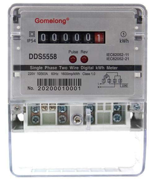 Iec62056 Standard DDS5558 1Phase 2 Wire kwh electric meter digital