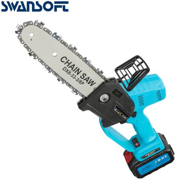 8 Inch Electric Saw Chainsaw 400W Rechargeable Brushless Motor Woodworking Cutter Garden Tool For Makita 21V Battery