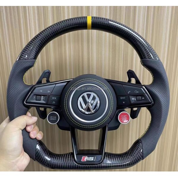 Volkswagen R8/RS/GTI/Golf R Multi-Function Steering Wheel 55cm Diameter Red Stitch Color