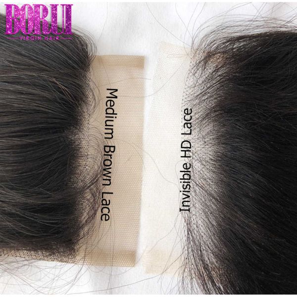 HD Brazilian Human Hair Lace Closure Loose Wave Environmentally Friendly