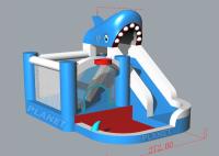 forme gonflable de requin de glissière d'eau de Chambre du rebond 2.72x3.58x2.85mH