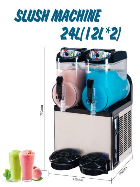 Tanques congelados da bebida 2 da lama 24L máquina comercial de aço inoxidável
