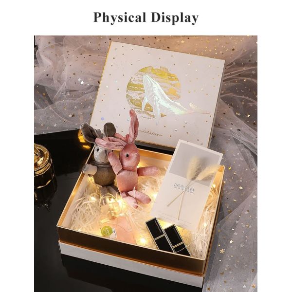 Custom Rigid Shoulder Box , 2 Piece Boxes With Shredded Paper 29*21*9.5cm