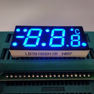 Ultra-Bright Blue 7-Segment Display for Temperature Measurement