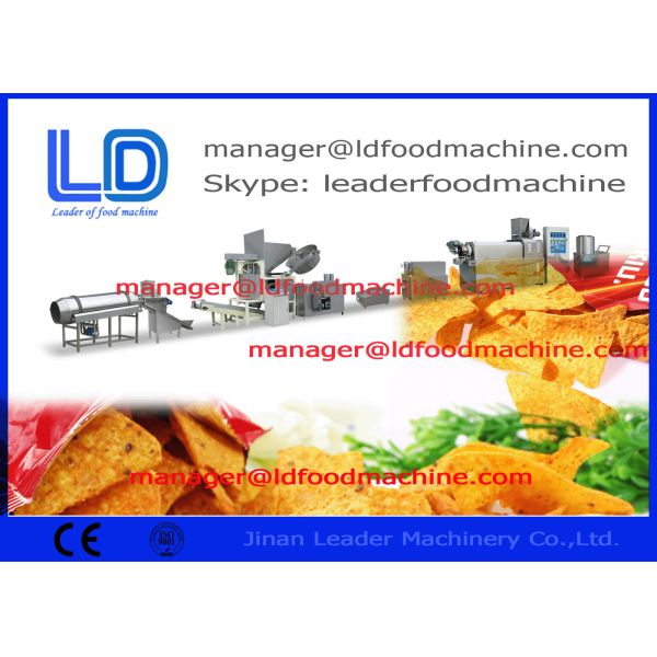 Fried Square Doritos Corn Chips Making Machine , 220kg/h Extruded Snacks Machinery