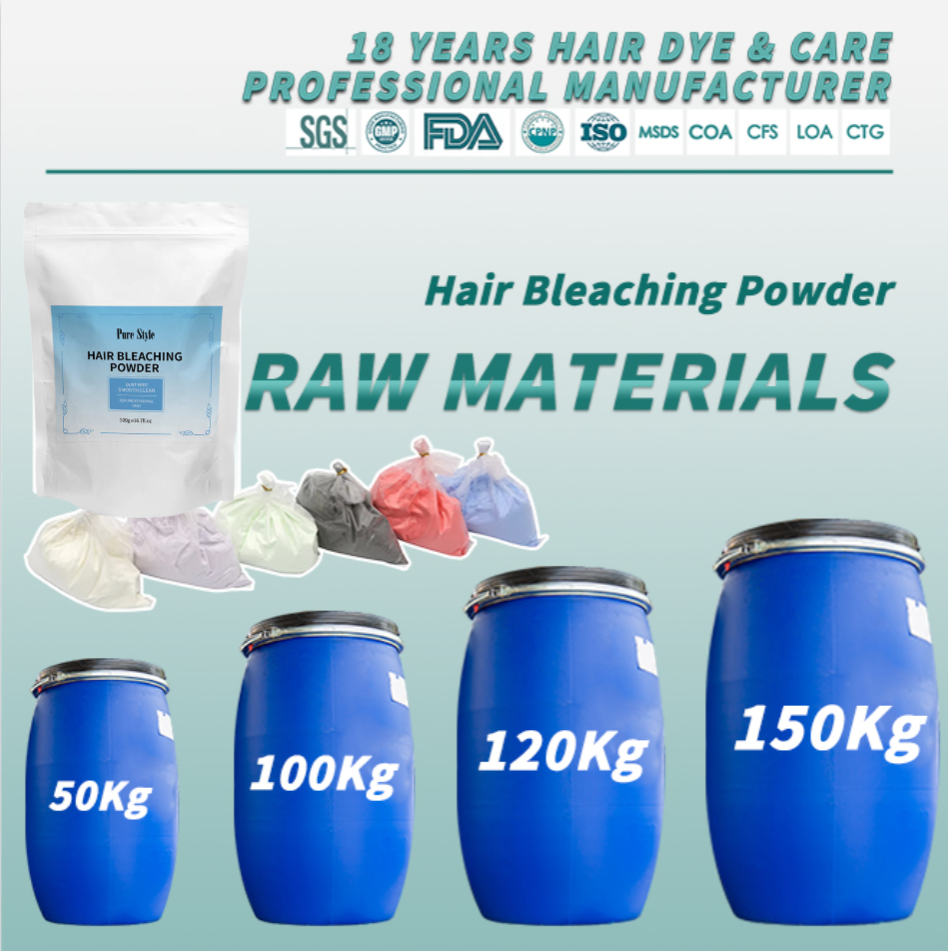 Professional Lightening Hair Bleaching Powder Raw  Material OEM Dust Free for Salon Hair Color Manufacturer Wholesale